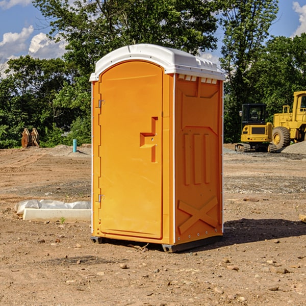 how often are the portable restrooms cleaned and serviced during a rental period in Hamilton